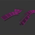 Black Curved Architectural Components With Multiple Arched Designs And Smooth Surfaces