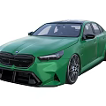 Green BMW M Sedan With Sports Design Black Grille And Large Wheels Exterior