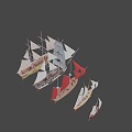 Many Sailboats 3d model