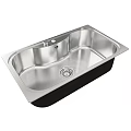 Stainless Steel Double Bowl Kitchen Sink With Modern Sleek Design And Integrated Drain Hole