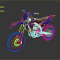 Blue Off Road Motocross Motorcycle With Black Tires And Silver Frame Design