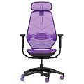Ergonomic Purple Mesh Office Chair With Black Armrests And Adjustable Base