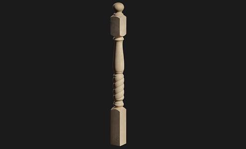 Modern Column Ancient Wooden Column Bed Column 3d model