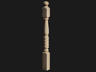 Modern Column Ancient Wooden Column Bed Column 3d model