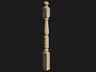 Modern Column Ancient Wooden Column Bed Column 3d model