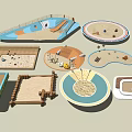 Kids Play Area Design With Sandpits Water Pools And Various Shaped Play Zones