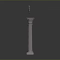 Classical Columns With Various Decorative Designs And Circular Ornaments For Architectural Elements