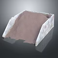 Durable Sloped Concrete Container With Sand Filled Interior And Textured Surface Design