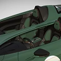 Green Convertible Sports Car With Sleek Design White Circular Decals And Black Wheels