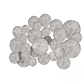 Set of Silver Circular Hanging Wall Decor Ornaments With Radial Patterns 3d model
