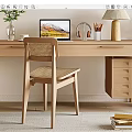 Simple desk and chair combination 3d model