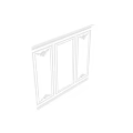 Black Panel Construction Components With Silver Borders And Decorative Carvings