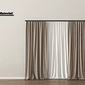 Elegant Double Layer Curtains in Beige and White Soft Material for Home Window Decoration