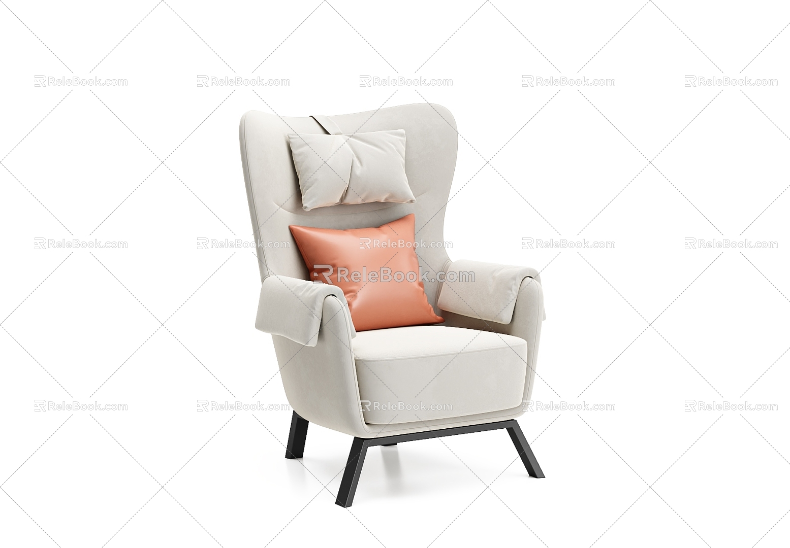 Single Sofa Sofa Chair Fabric Sofa Casual Sofa 3d model