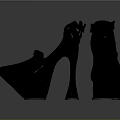 Black Patent Leather High Heels With Bow Detail And Unique Heel Design