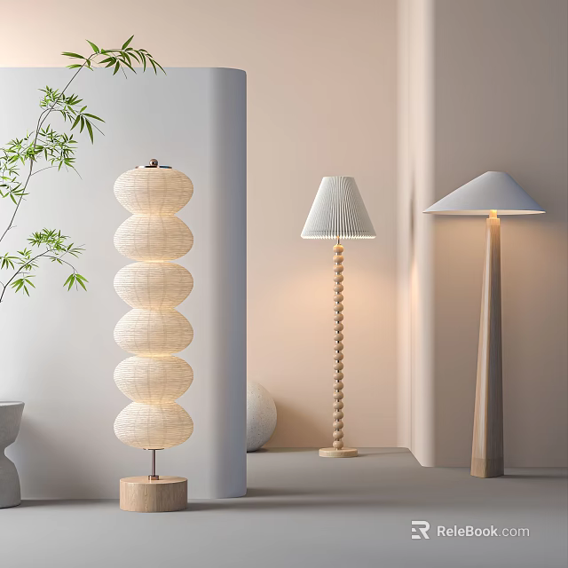 Stylish Floor Lamps With Various Designs For Modern Interior Decoration 3d model