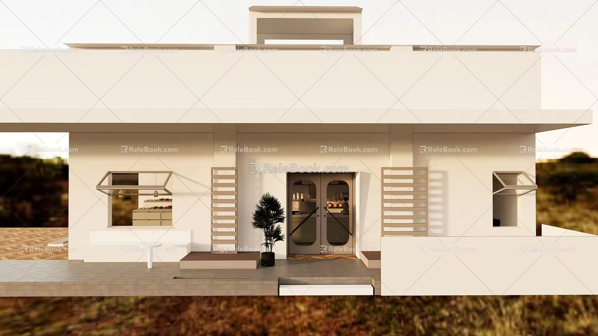 Modern Cafe Architecture Exhibition Hall Architecture 3d model