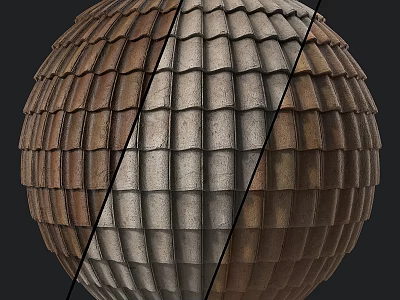 Tile Components Forming Spherical Structure With Various Colored Textured Tiles Arranged In Layers 3d model