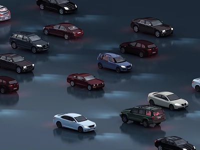 Various Colored Cars With Multiple Models And Assorted Styles On 3d model