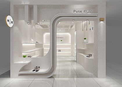 Modern Door Toe Shoe Store 3d model