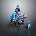 Modern game character knight heroine ancient warrior female paladin 3d model