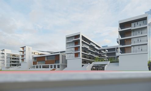 Modern School Primary School 3d model