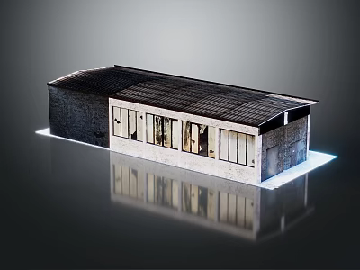 Contemporary Architectural Model Featuring Black White Exterior Flat Roof And Glass Windows 3d model