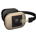 Modern Headphones with Beige Black Over Ear Square Earpads and Minimalist Design