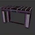 Modern Industrial Style Table With Striped Top And Metal Wood Legs Design