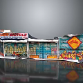 Tour Bicycle Shop Facade With Colorful Graffiti Art And Vintage Signage