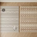 Square Rugs With Geometric Patterns Light Gray And Beige Brown Woven Design 3d model