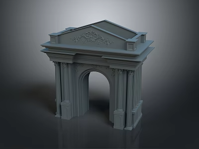 Gate House Stone Gate House Gate Post Stone Gate Post Ruin Gate Post Arch Stone Post Outdoor Articles Realistic 3d model
