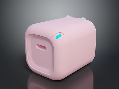 Pink Compact Home Appliance With Blue Indicator Light And Modern Design 3d model