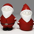 Christmas Decorative Ornament Set With Red Santa Claus Figures White Beard And Gift Pattern