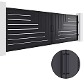 Modern Black Metal Gate With Linear Details And Handle Design 3d model