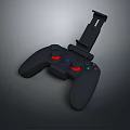 Black Game Controller With Red Blue Green Buttons And Phone Holder For Computer Gaming