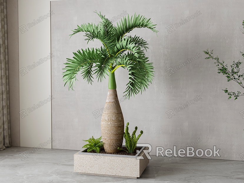 modern green plant potted plant model