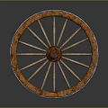 Vintage Car Wheel With Wooden Spokes And Rustic Finish Automotive Part