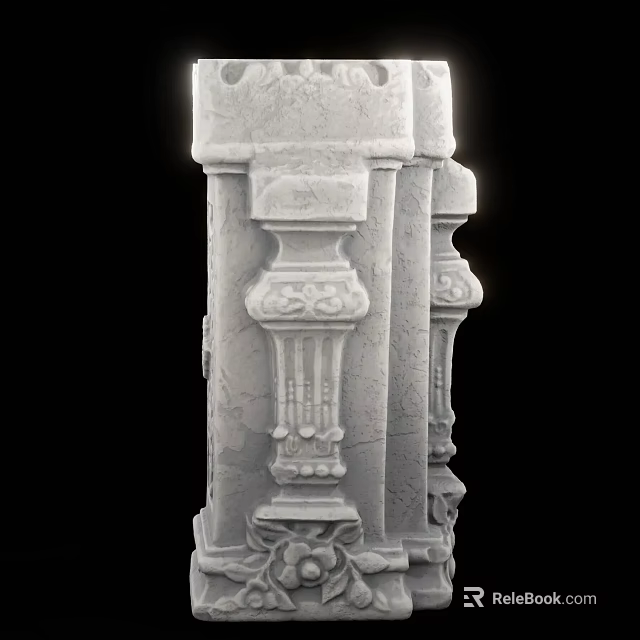 Ornate Classical Stone Capital Featuring Intricate Carved Patterns And Decorative Details 3d model 