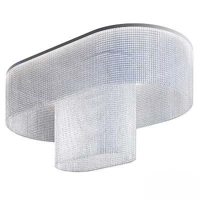 Modern Chandelier With Elegant Curved Mesh Design For Stylish Interior Decor 3d model