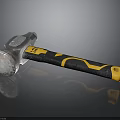 Silver Head Hammer With Black And Yellow Handle And Yellow End