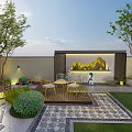 Garden Landscape Design With Lush Lawn Stone Pathways Pavilion And Water Feature