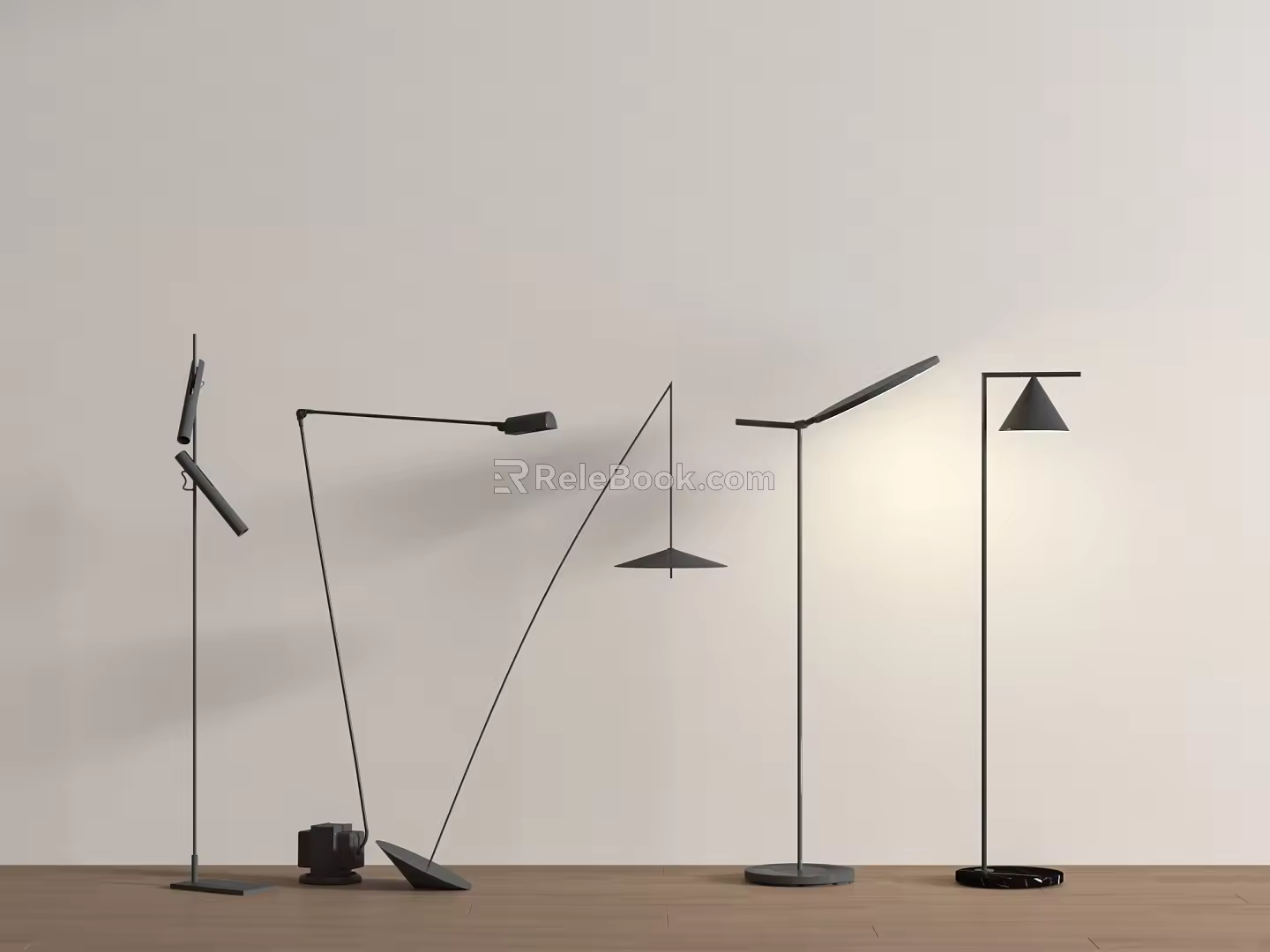 Modern floor lamp combination 3d model