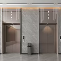 modern elevator hall elevator car 3d model