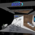 BMS Exhibition Booth with Wireless Presentation System and Modern Design Display Area