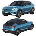 Blue Volvo SUV Front And Rear Displays 3d model