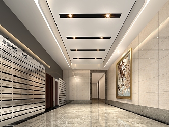 Modern foyer entry foyer 3d model