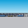 Industrial Equipment Production Line With Workers Operating Machinery And Blue Containers