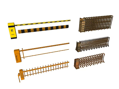 Different Types of Parking Barriers and Security Fences for Access Control 3d model