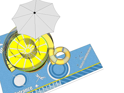 Modern Amusement Equipment Lemon Green Lemon Children Activity Slide 3d model